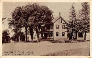 Columbia Falls Maine House Street View Antique Postcard K94886