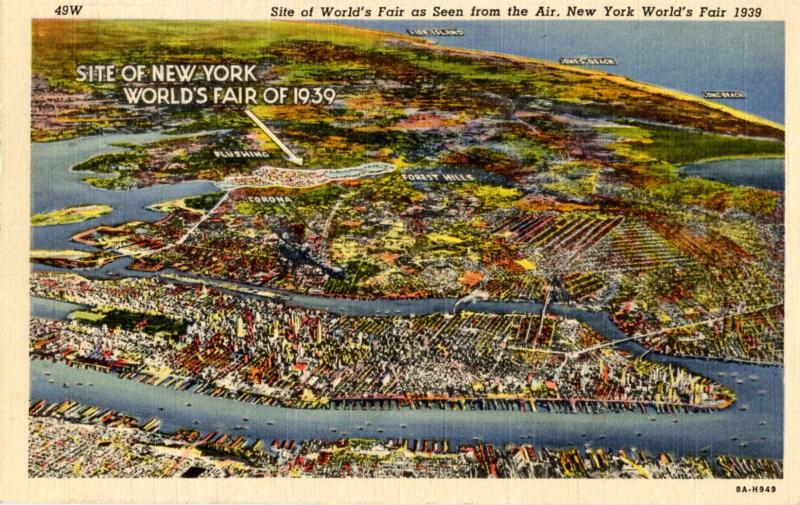 NY - New York World's Fair, 1939. Aerial View of Site