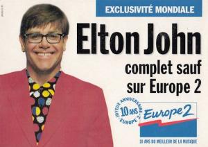 Elton John On Europe French Radio Advertising Postcard