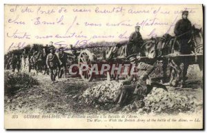 Old Postcard The English artillery was the Battle of the Aisne Army