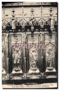 Postcard Old Saint Claude Jura Stailes of the Three Saints Cathedral Abbes th...