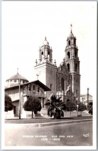 Mission Dolores Old and New San Francisco California CA RPPC Real Photo Postcard