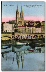 Niort - The Banks of the Sevre Niortaise and & # 39Eglise Saint Andre Old Pos...