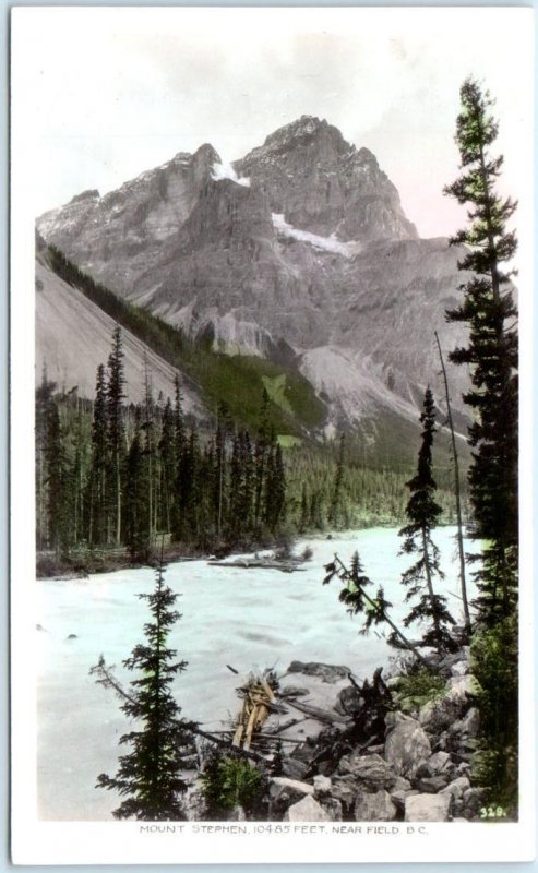 RPPC  MOUNT STEPHEN near FIELD, B.C. British Columbia, Canada  Tinted Postcard