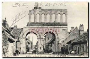 Old Postcard Autun Porte d & # 39Arroux Together Approval of & # 39entree