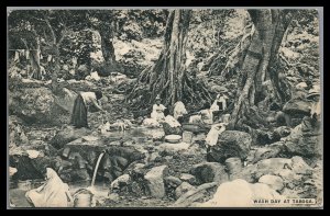 Panama  Vintage Postcard Wash day At Taboga