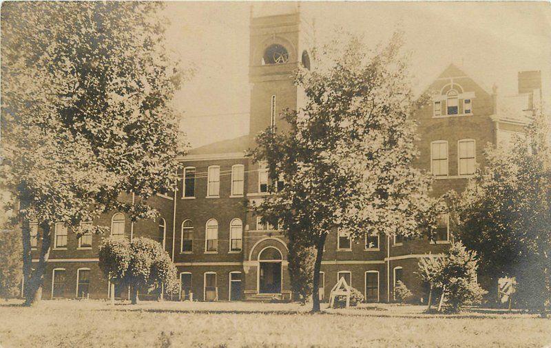 College Building page 1908 Shenandoah Iowa RPPC real photo postcard 8020