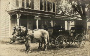 Perkinsville VT Post Office Stage Coach c1910 Real Photo Postcard