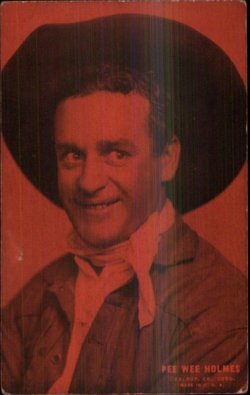 Cowboy Actor Vintage Arcade Exhibit Card PEE WEE HOLMES