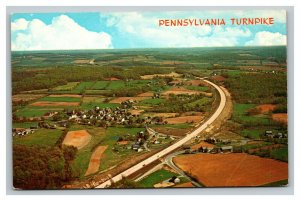Vintage 1950's Postcard Aerial View Pennsylvania Turnpike Montgomery County
