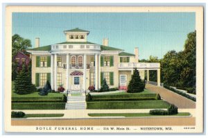 c1940 Boyle Funeral Home Exterior Building Watertown Wisconsin Vintage Postcard