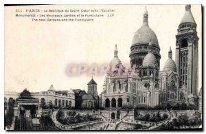 Postcard Old Paris The Sacre Coeur Basilica with the Monument Staircase The N...