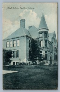 BLUFFTON IND HIGH SCHOOL ANTIQUE POSTCARD