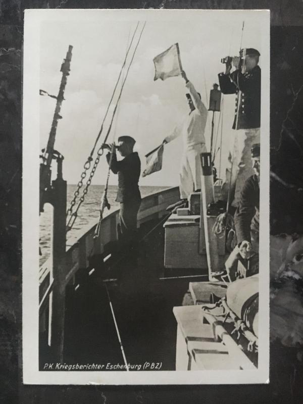 Mint WW2 RPPC Postcard Germany Kriegsmarine Navy Minesweeper PBZ