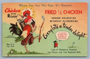 OKLAHOMA CITY OK BEVERLY CHICKEN in the ROUGH ADVERTISING VINTAGE POSTCARD