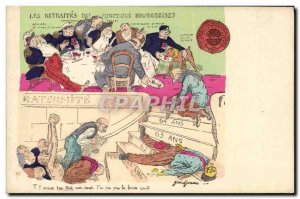 Old Postcard Satirical Political Pensions bourgeois functions