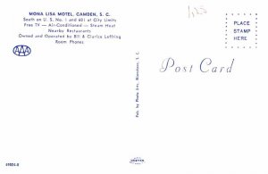 Postcard MOTEL SCENE Camden South Carolina SC AU3558