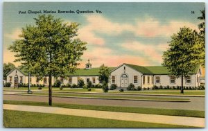 Postcard - Post Chapel at Marine Barracks - Quantico, Virginia