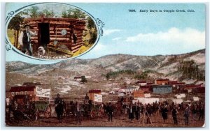 CRIPPLE CREEK, CO Colorado ~ Early Day MINING TOWN SCENE  c1910s Postcard