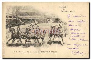 Old Postcard Barnum and Bailey Circus Race Roman chariots