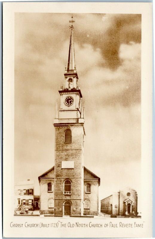 Christ Church - The Old North Church of Paul Revere Fame - Boston MA RPPC 