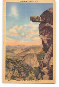 Yosemite National Park California CA Postcard 1930-1950 Overhanging Rock Glacier