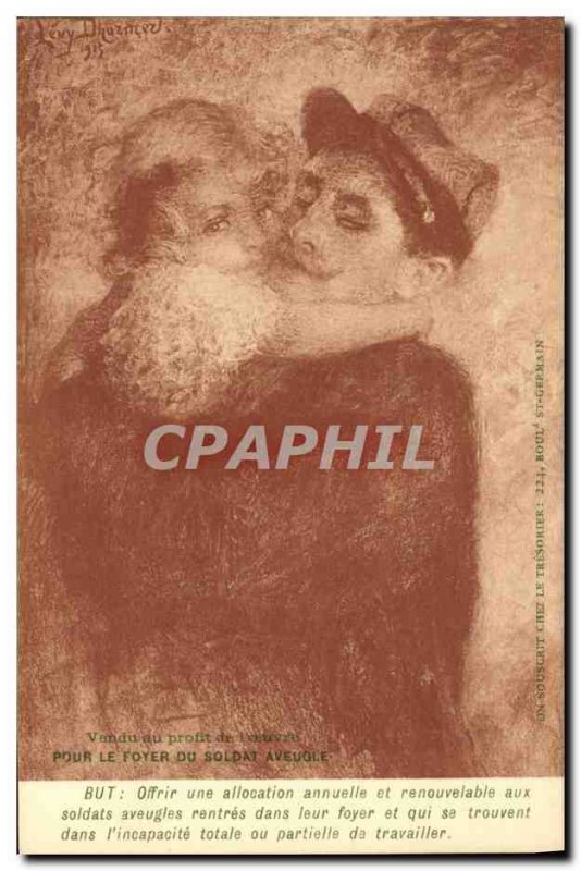 Postcard Old Army Soldier Child Hairy