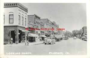 IA, Clarion, Iowa, RPPC, Street Scene, Looking North, Business Section, Rexall