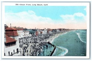 c1920 Ocean Front Exterior View Building Long Beach California Vintage Postcard