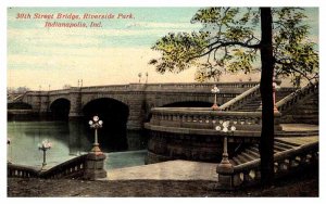 Postcard BRIDGE SCENE Indianapolis Indiana IN AS7347