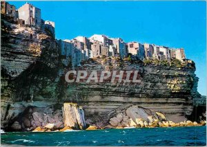 Modern Postcard Corsica Ile de Beaute Bonifacio The upper town and cliffs