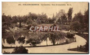 Old Postcard Valenciennes The garden view & # 39ensemble