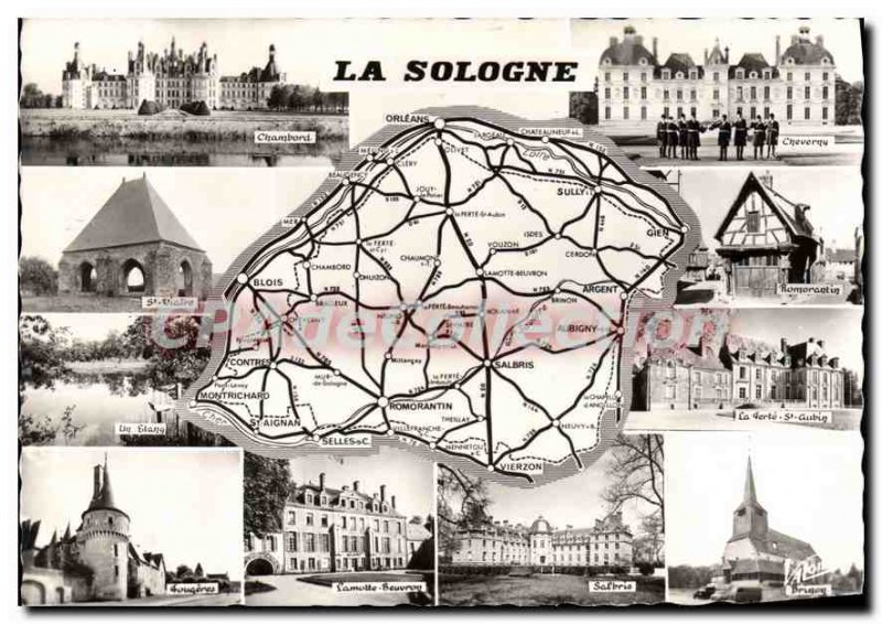 Postcard Modern Sologne Chambord Cheverny