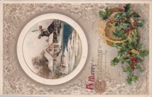 Merry Christmas With Winter Landscape Scene Winsch