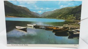 Vintage Postcard Boats at  Tal Y Lyn Lake North Wales