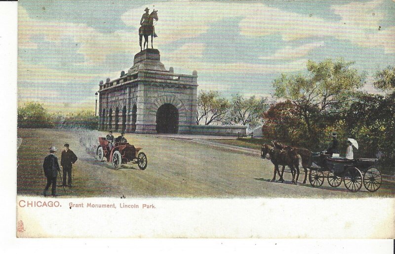 POSTCARD GRANT MONUMENT LINCOLN PARK CHICAGO ILLINOIS TUCK'S