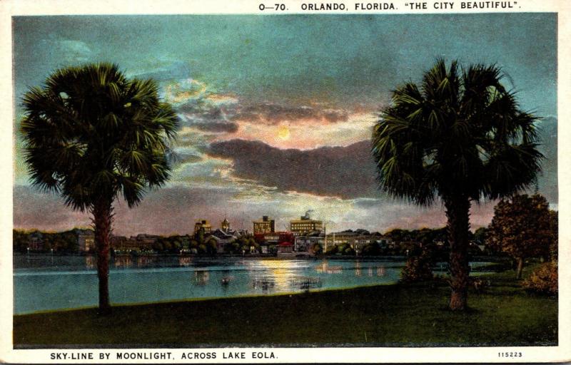 Florida Orlando Skyline By Moonlight Curteich