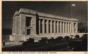 Vintage Postcard 1939 View US Post Office & Court House Fort Wayne Indiana IND