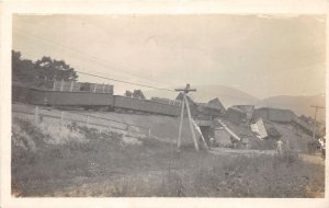 J30/ Railroad Wreck Disaster RPPC Postcard c1910 Bridge People 88