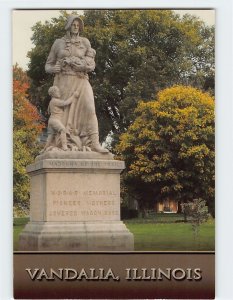 Postcard The Madonna Of The Trail, Vandalia, Illinois