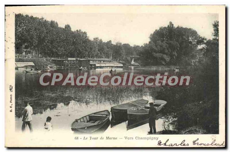 Old Postcard Champigny Le Tour De Marne Around Champigny