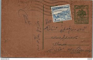 Pakistan Postal Stationery Tree 5 Paisa to Multan