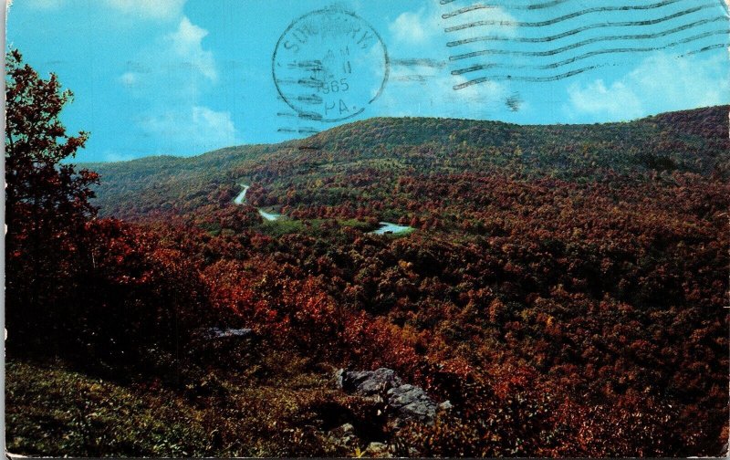 Skyline Dr Shenandoah National Park VA Virginia Postcard PM Roanoke VA Cancel 