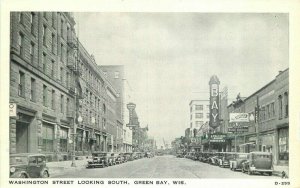 Automobiles Washington Green Bay Wisconsin Bosse Clear View Postcard 20-13847