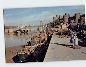 Postcard Conway Castle and New Bridge, Conway, Wales