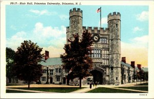 Vtg 1930s Blair Hall Princeton University New Jersey NJ Linen Postcard