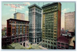 c1910 Fourth Avenue and Wood Street Pittsburg Pennsylvania PA Postcard