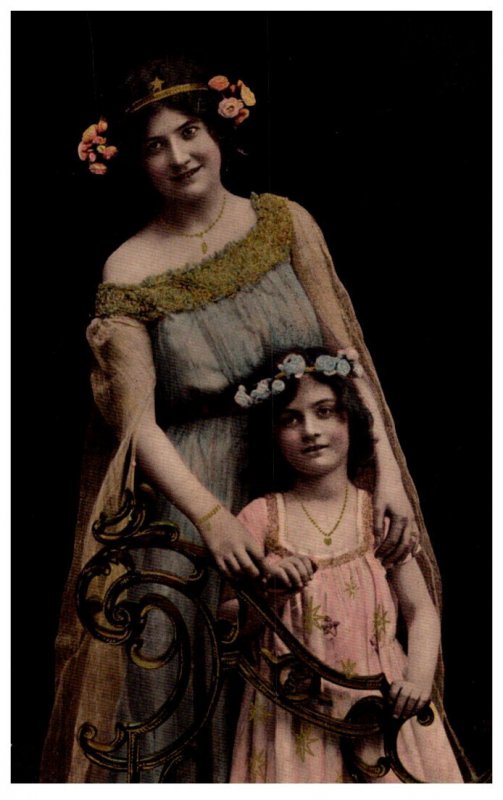 Victorian dressed Mother and Daughter