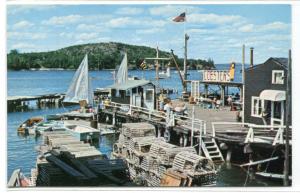 Fisherman's Landing Dock Bar Harbor Maine 1978 postcard