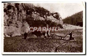 Postcard Abbey Stone that turns the & # 39angelus the fields